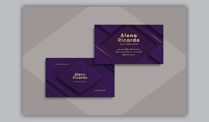 top-view-business-card-template وکتور کارت ویزیت النا