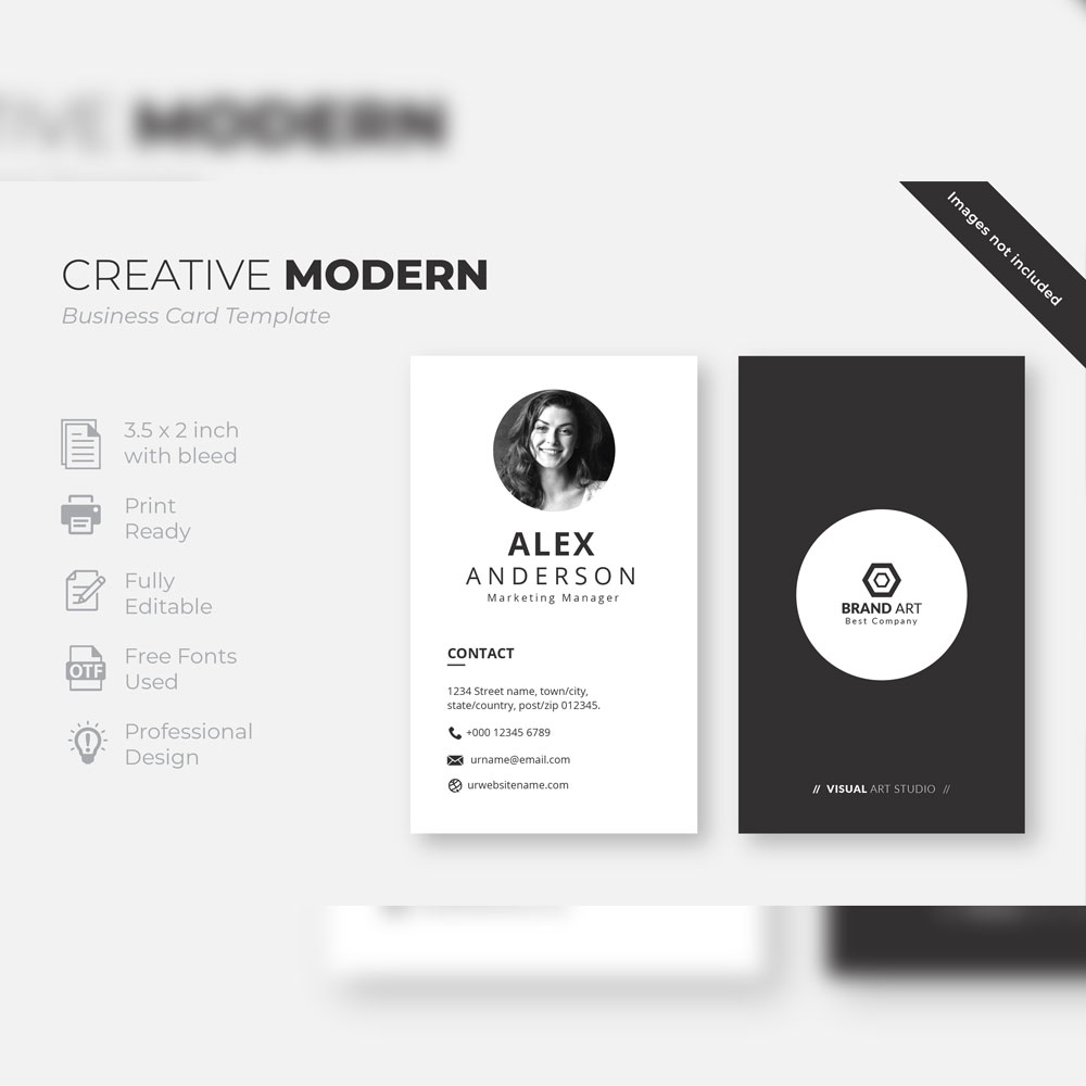 white-business-card-with-black-details وکتور کارت ویزیت سیاه سفید