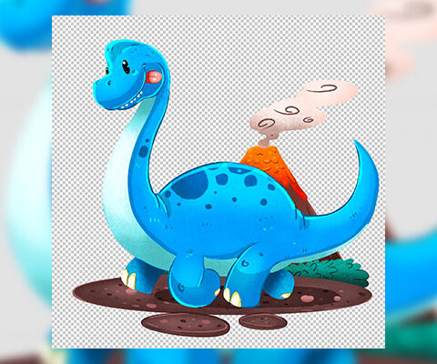 فایل لایه باز دایناسور آبی