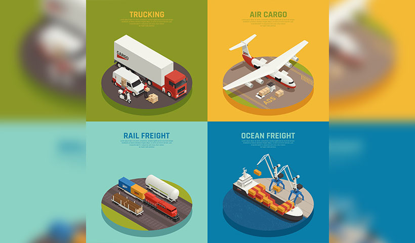 cargo_transportation_including_ocean_rail_freight_air_delivery_t مجموعه وکتور حمل و نقل