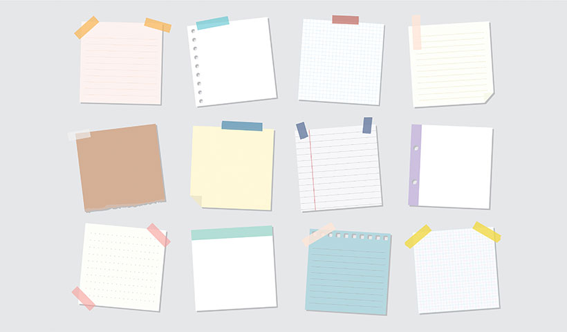 وکتور کاغذ یادداشت