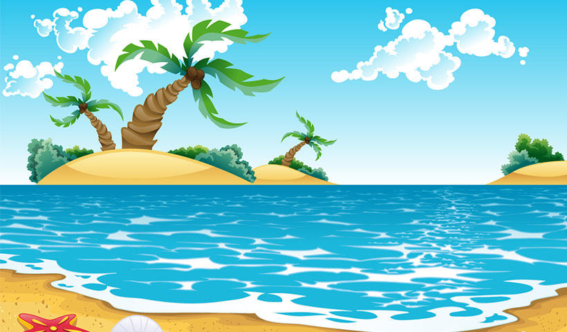 coloured-beach-background وکتور جزیره