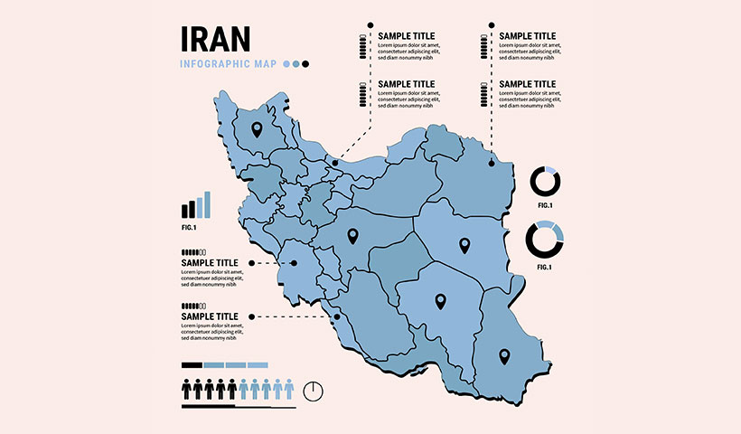 flat-design-iran-map-infographics وکتور نقشه