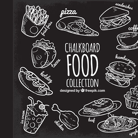 وکتور مجموعه غذاهای فست فودی