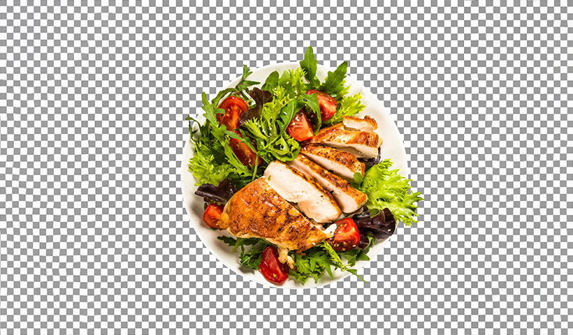 fresh_grilled_chicken_with_salad_tomatoes_transparent_background فایل لایه باز مجموعه ای از سوخاری ها