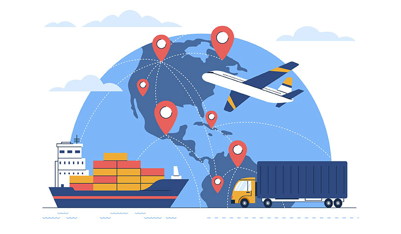 hand-drawn-flat-design-international-trade مجموعه وکتور دور دنیا