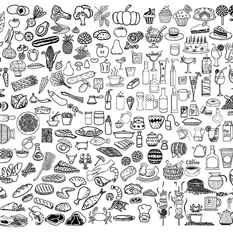 وکتور مجموعه غذاهای خانگی