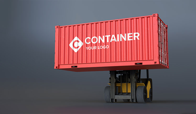 logo-mockup-cargo-container فایل لایه باز کانتینر قرمز