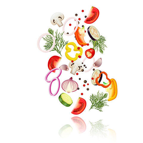 وکتور مجوعه ای از سبزیجات