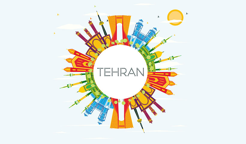 tehran_skyline_with_color_landmarks_blue_sky_copy_space_vector_i وکتور دیدنی ها