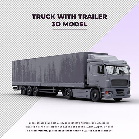 فایل لایه باز کامیون خاکستری