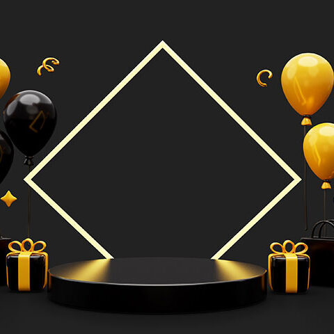 فایل لایه باز تم تولد مشکی