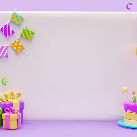 فایل لایه باز تم تولد بنفش