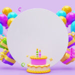 فایل لایه باز تم تولد صورتی