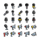 مجموعه وکتورمیکروفون خبرنگاری