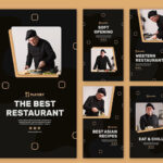 فایل لایه باز مجموعه استوری اینستاگرام رستوران