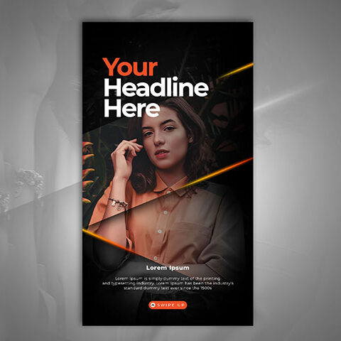 فایل لایه باز استوری اینستاگرام مدل بانو