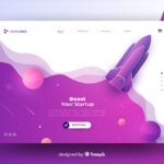 وکتور صفحه فرود موشک