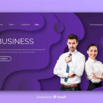 وکتور صفحه فرود بنفش