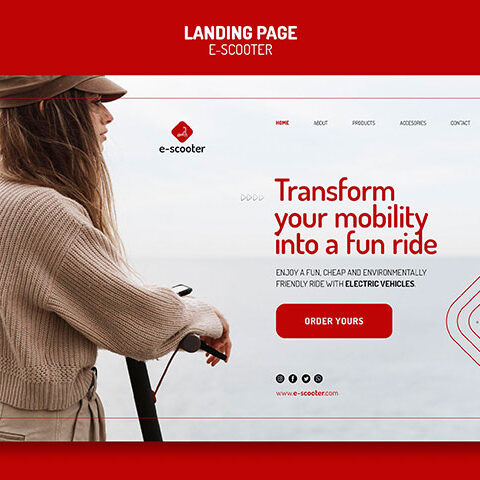 فایل لایه باز صفحه فرود اسکوتر