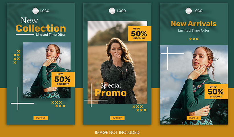 fashion-sale-instagram-story-template فایل لایه باز مجموعه استوری اینستاگرام مدل پیام