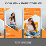 مجموعه وکتور استوری اینستاگرام مدل نارنجی