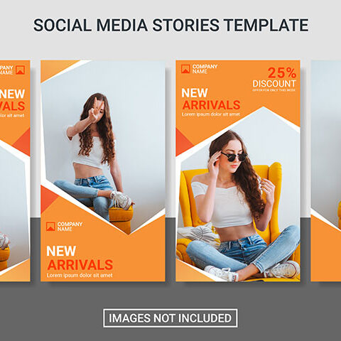 مجموعه وکتور استوری اینستاگرام مدل نارنجی