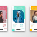 مجموعه وکتور استوری اینستاگرام مدل لباس