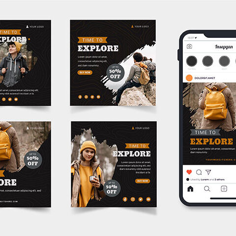 مجموعه وکتور پست اینستاگرام مدل کیان