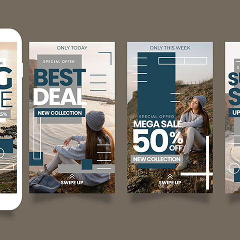 مجموعه وکتور استوری اینستاگرام مدل درصد