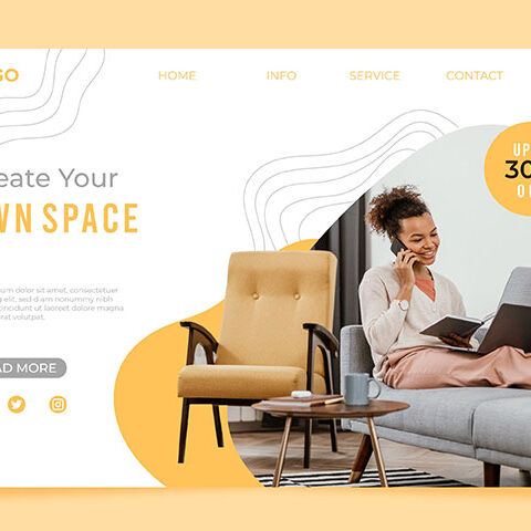 وکتور صفحه فرود سیستمی