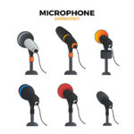مجموعه وکتور میکروفون رنگی