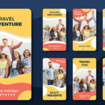 مجموعه وکتور استوری اینستاگرام مدل دسته جمعی