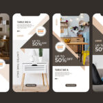 مجموعه وکتور استوری اینستاگرام مدل میز