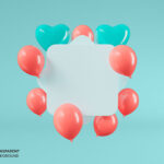 فایل لایه باز تم تولد بادکنکی