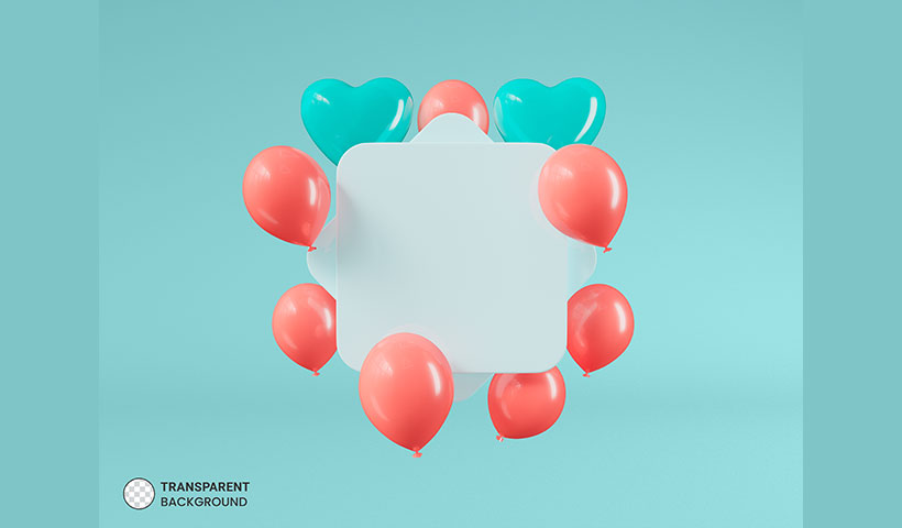 glossy_balloons_with_heart_shape_icon_isolated_3d_render_illustr فایل لایه باز تم تولد بادکنکی