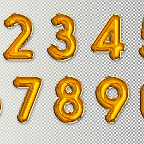 فایل لایه باز بادکنک تولد اعداد