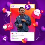 مجموعه وکتور پست اینستاگرام مدل بلاگر