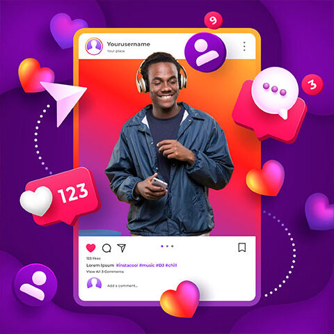 مجموعه وکتور پست اینستاگرام مدل بلاگر