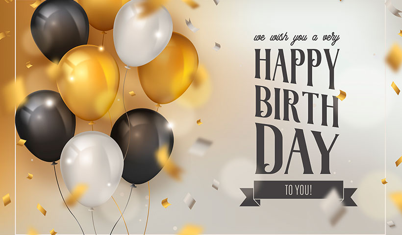 happy-birthday-background-with-luxury-balloons-confetti وکتور تم رنگی تولد