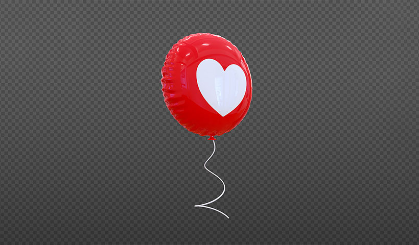 love-balloons-3d فاایل لایه باز بادکنک قلبی