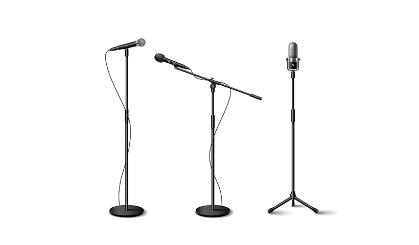 مجموعه وکتور میکروفون ایستاده