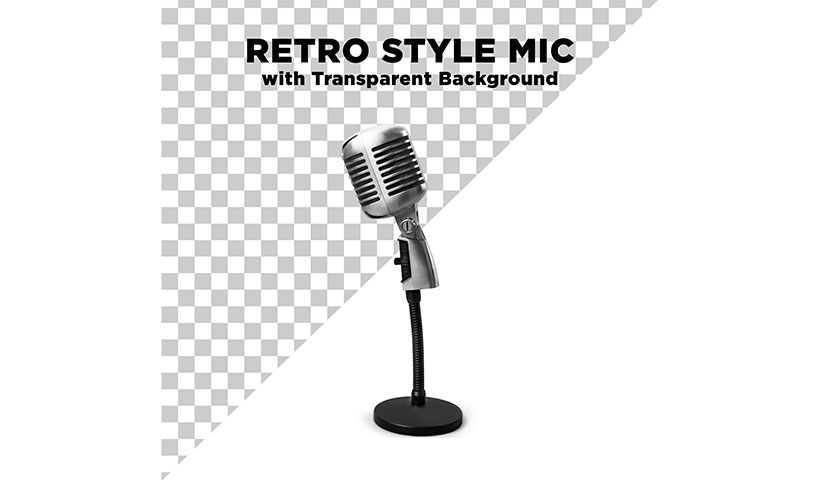 microphone_retro_style_mic_photo_psd_with_transparent_background فایل لایه باز میکروفون ضبط