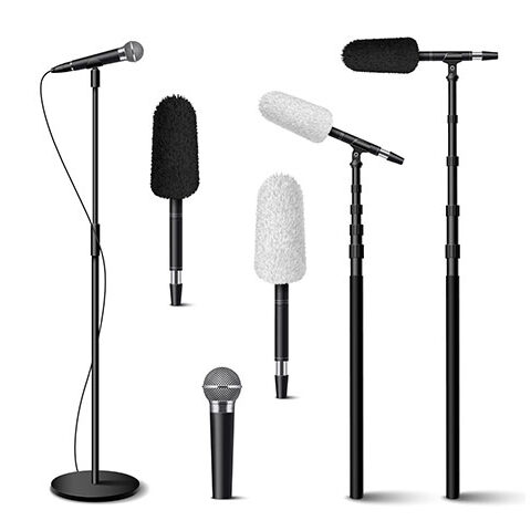 مجموعه وکتور میکروفون سفید