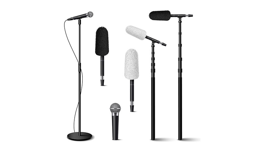 مجموعه وکتور میکروفون سفید