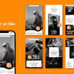 مجموعه وکتور استوری اینستاگرام مدل موتور سوار