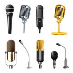 مجموعه وکتور میکروفون طلایی