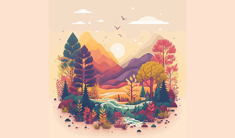 وکتور طبیعت پاییزی