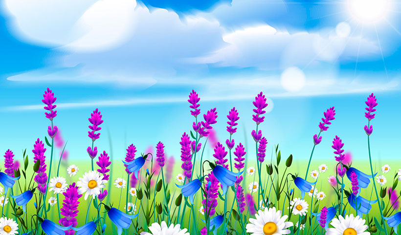 realistic-spring-landscape وکتور فصل هوای ارام