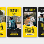 مجموعه وکتور استوری اینستاگرام مدل زرد